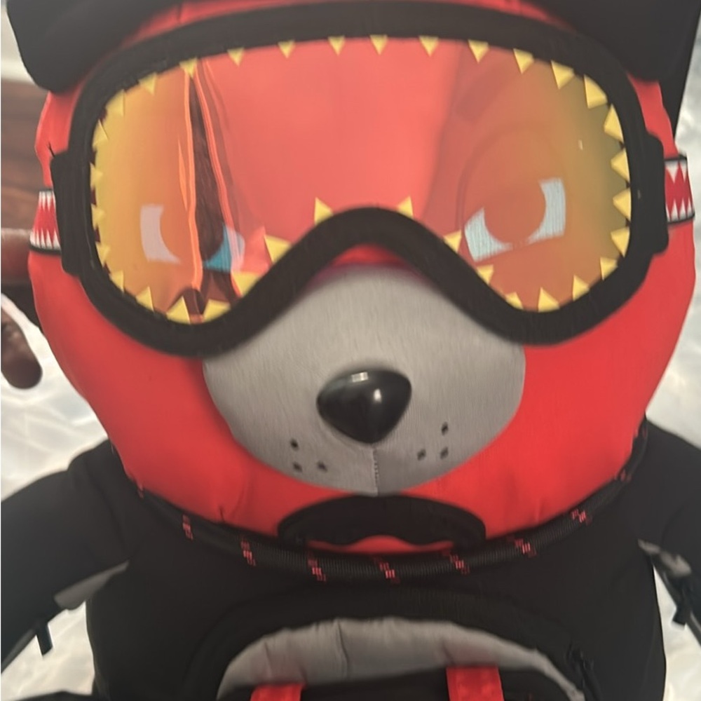 Sprayground Red and Black Bear Backpack